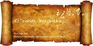 Árendt Veronika névjegykártya